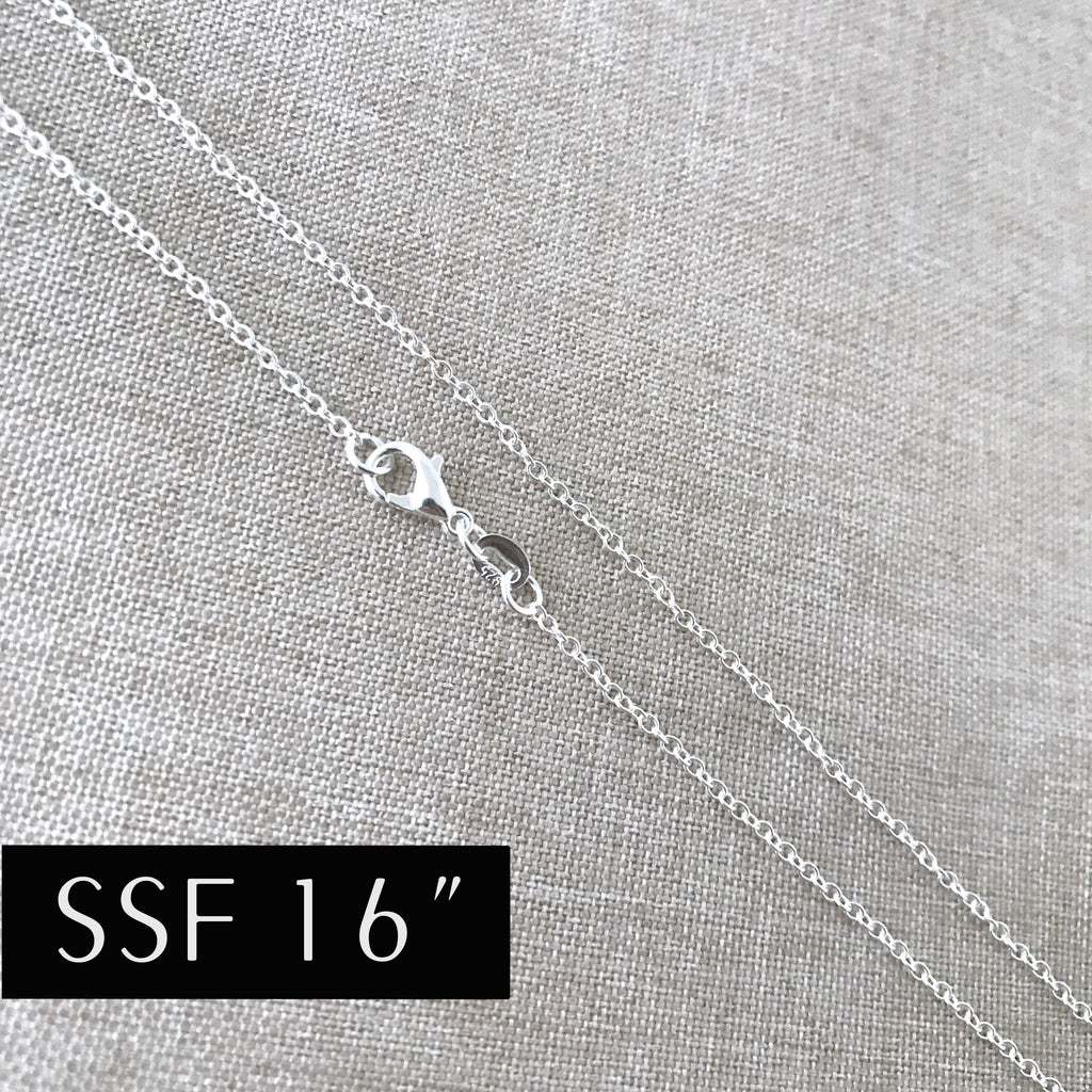 16" - 925 Sterling Silver Filled Necklace Chain - Dainty Fine - 16" - 16 Inch - Lobster Claw Clasp - .925 Stamped - Cable Chain The Attic Exchange
