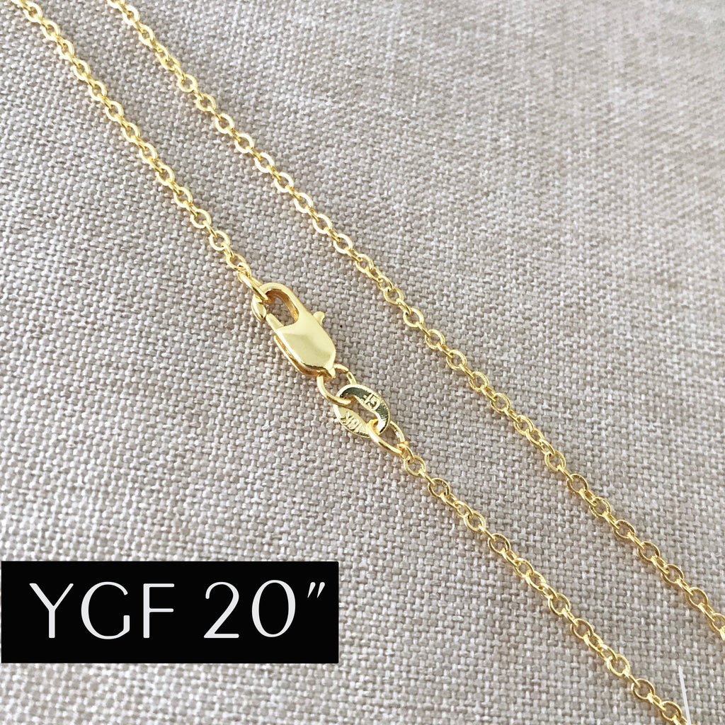 20" - 18KT Yellow Gold Filled Chain - Dainty Fine - 20" - 20 Inch Necklace - Lobster Claw Clasp - 18 Karat KT YGF - Cable Chain The Attic Exchange