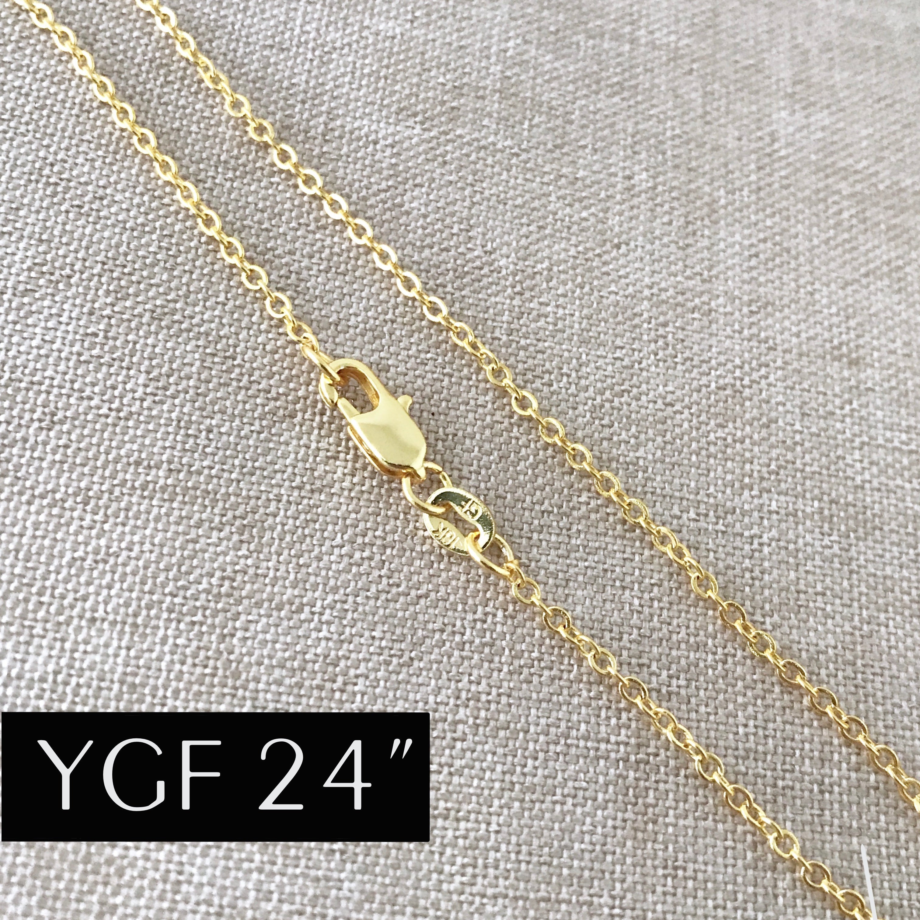 24" - 18KT Yellow Gold Filled Chain - Dainty Fine - 24" - 24 Inch Necklace - Lobster Claw Clasp - 18 Karat KT YGF - Cable Chain The Attic Exchange