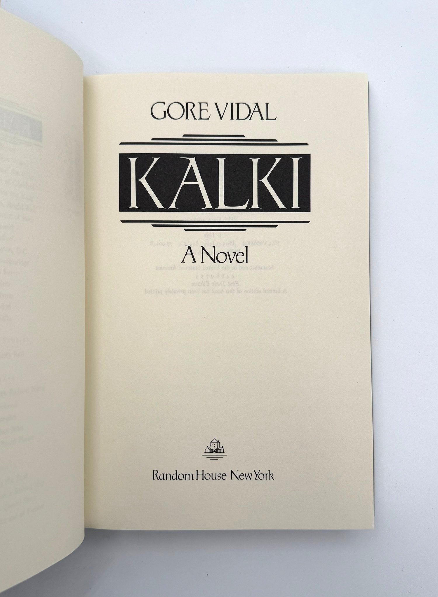 Kalki by Gore Vidal Cedar Leaf Books