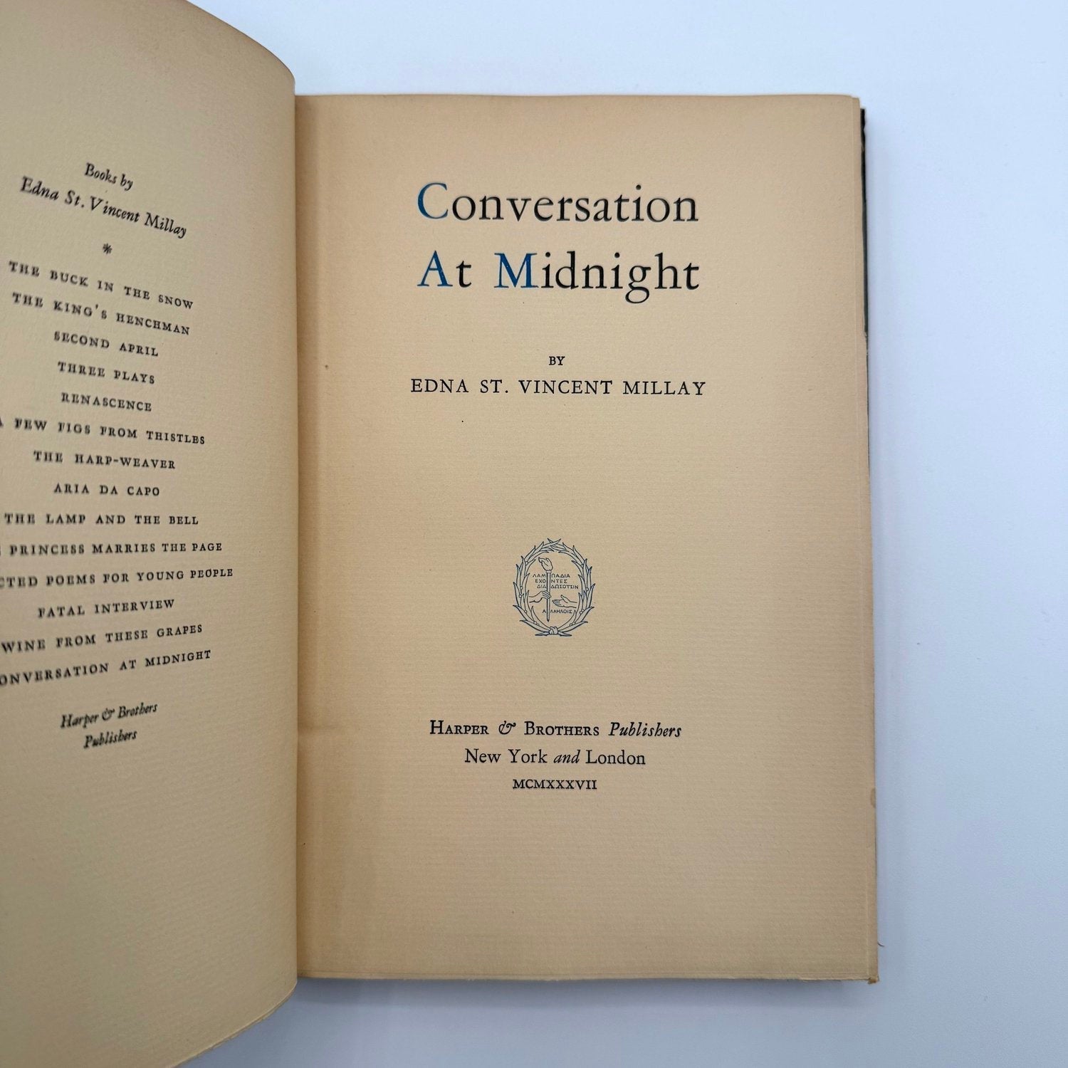 Conversation at Midnight by Edna St. Vincent Millay Cedar Leaf Books