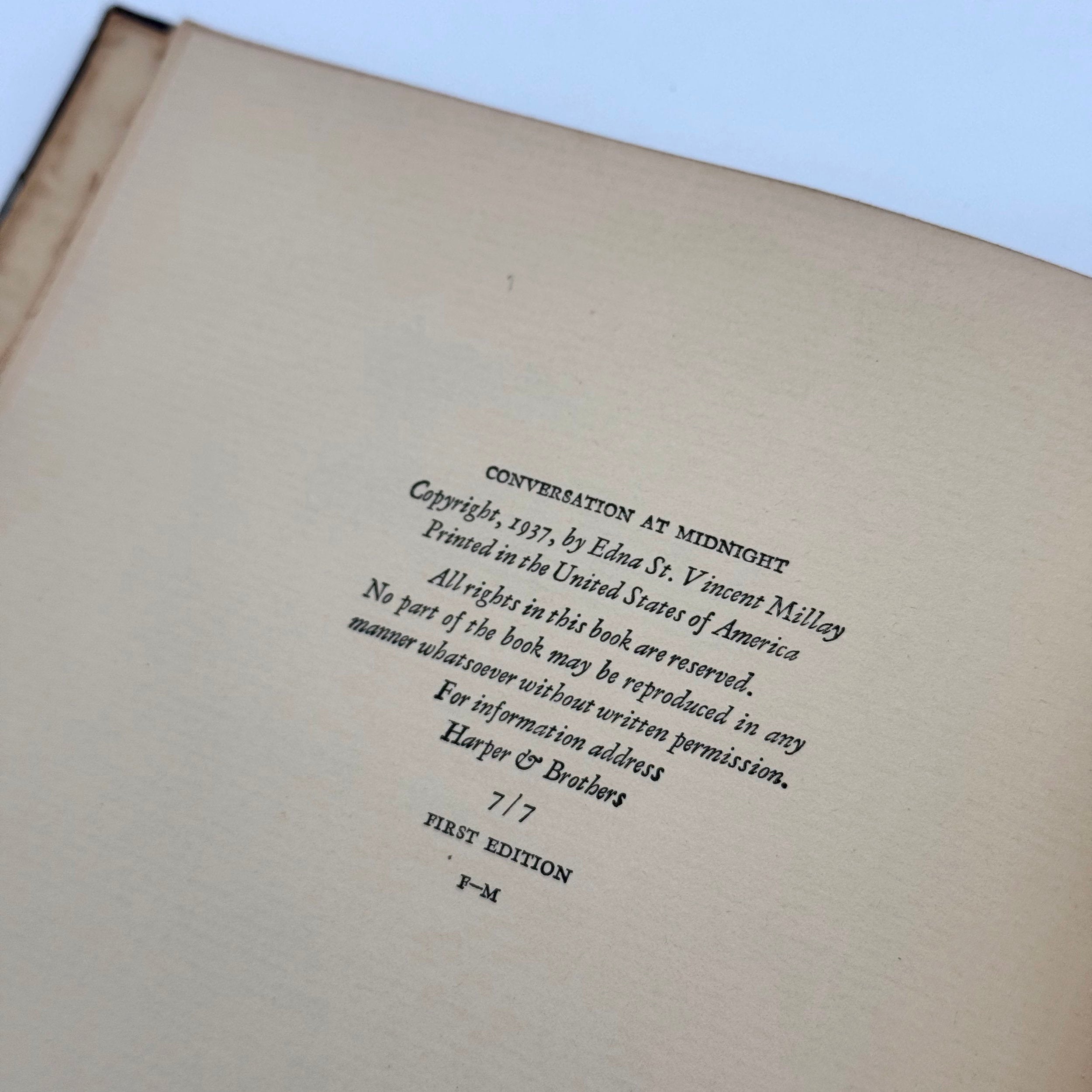 Conversation at Midnight by Edna St. Vincent Millay Cedar Leaf Books