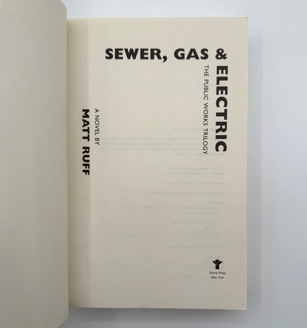 Matt Ruff Duo Collection – Sewer, Gas & Electric 1st Ed + Fool on the Hill Cedar Leaf Books