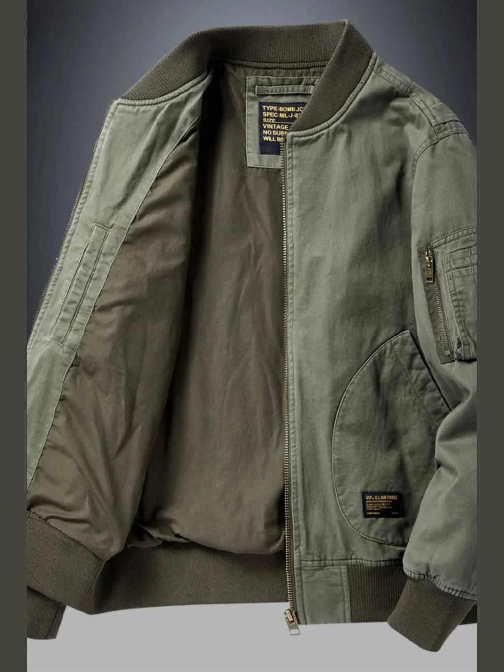 Men's Plus Size Zip Up Baseball Collar Bomber Jacket NicholesGifts