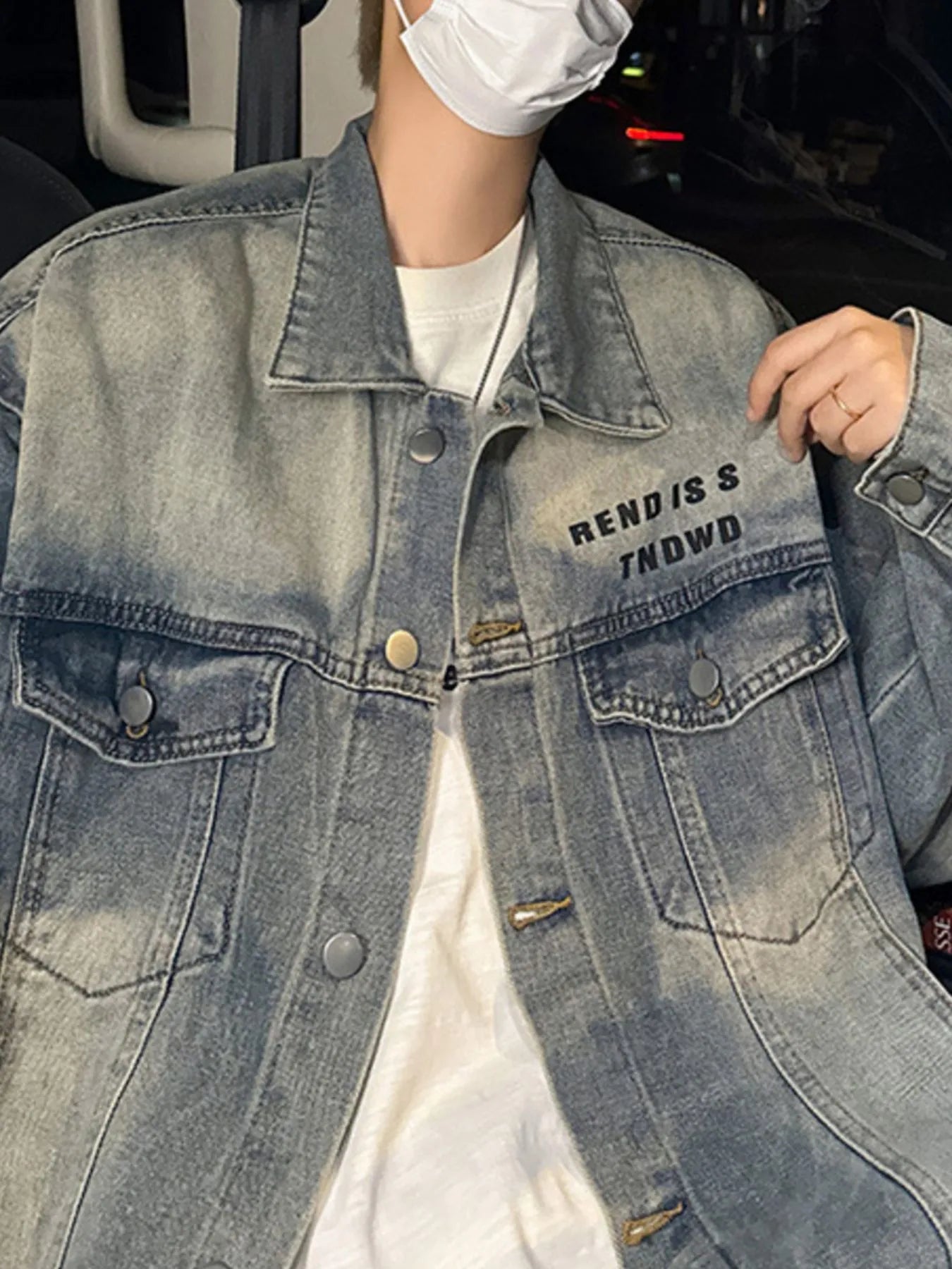 Men's Plus Size Oversized Button Up Washed Denim Jacket NicholesGifts