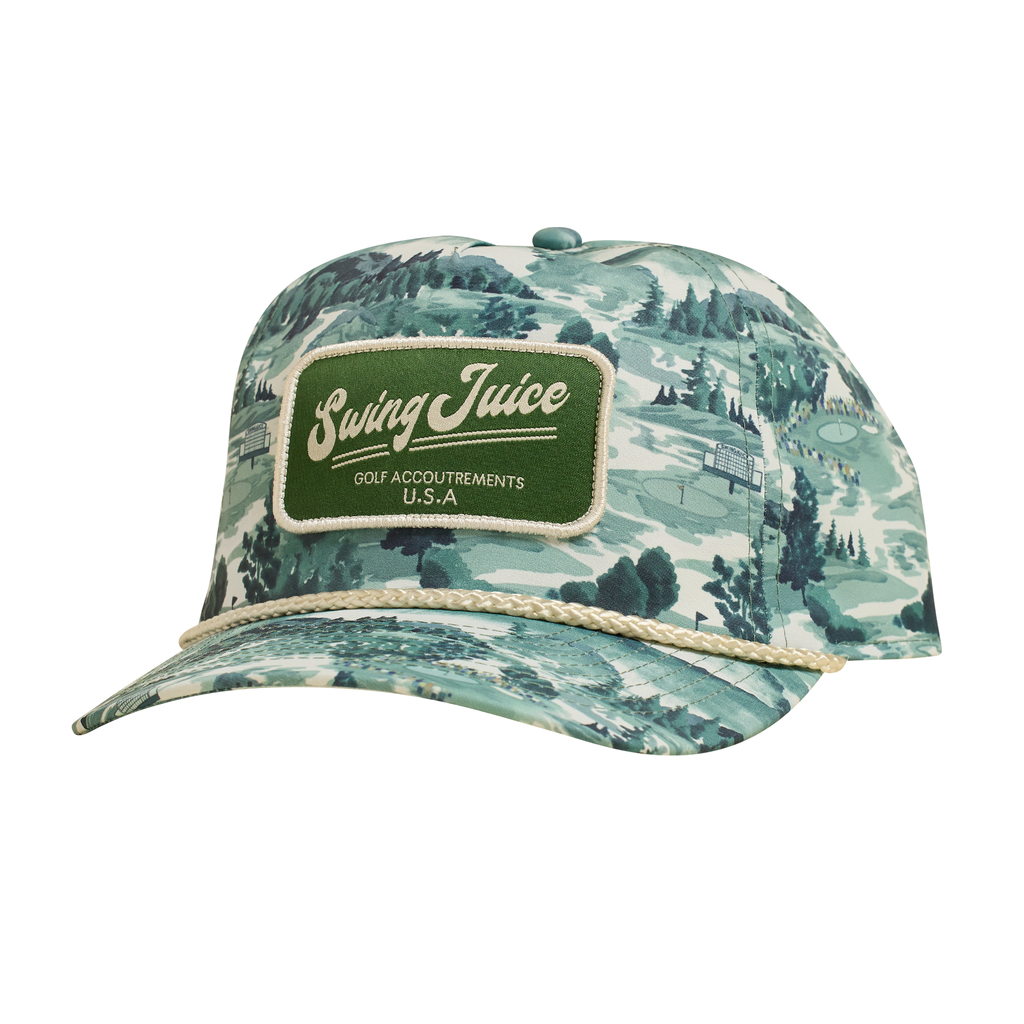 Golf Georgia Landscape Unisex Rope Hat Green O/S SwingJuice LLC