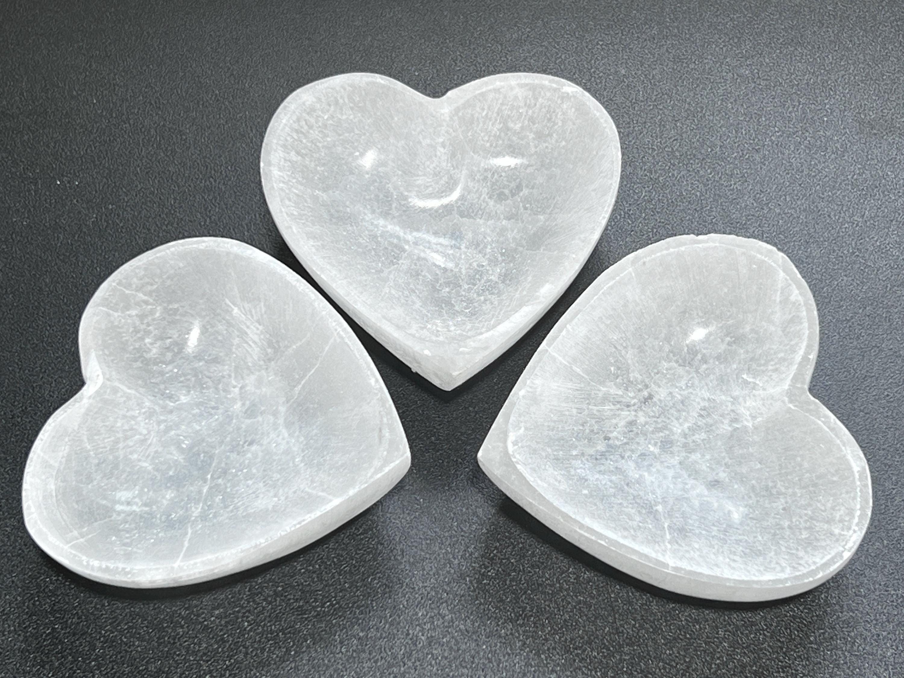 Selenite Satin Spar Crystal Heart Bowl Carving Amazing Crystals