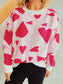 Heart Round Neck Long Sleeve Sweater