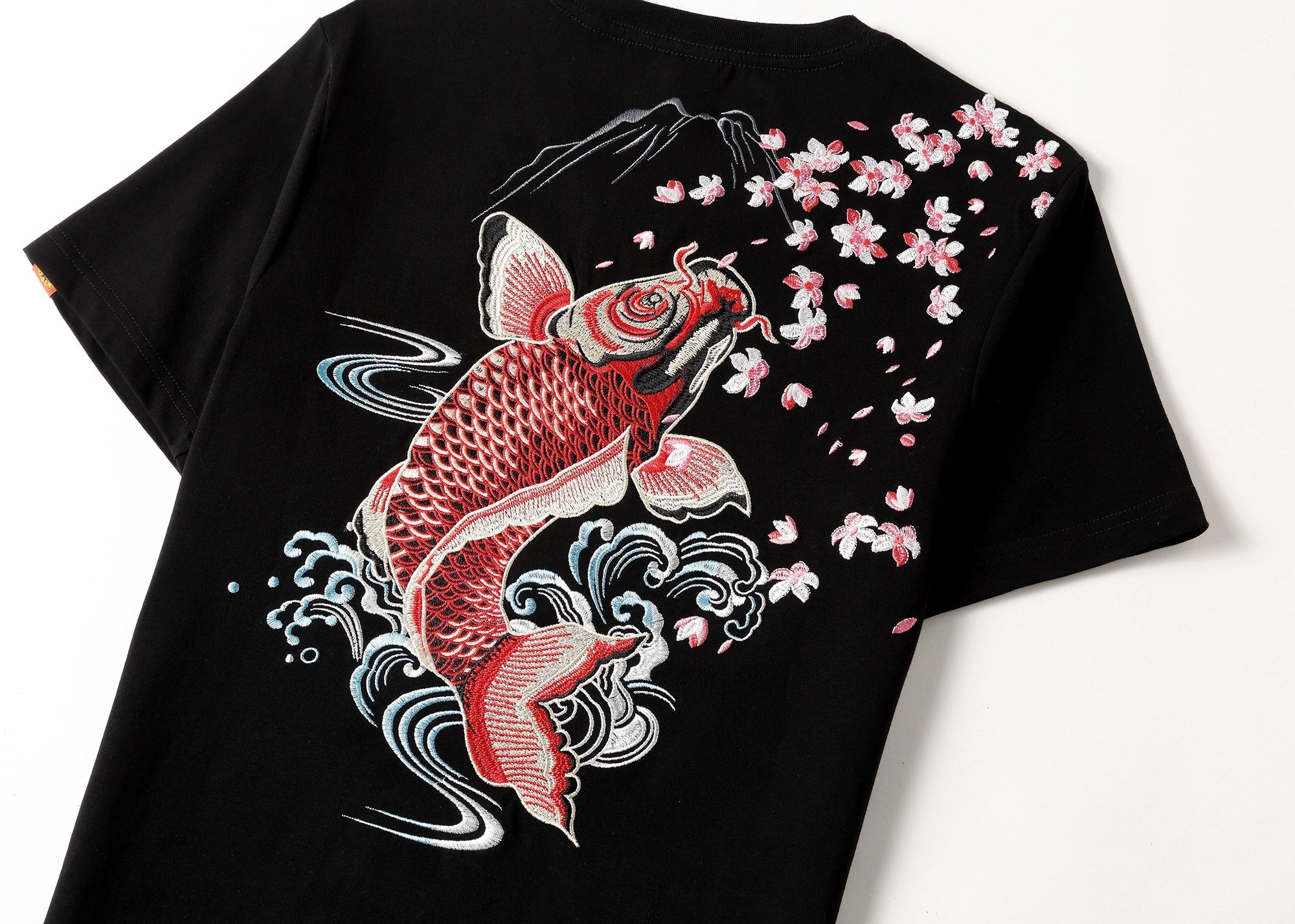 KH628 Red Koi Fish Embroidered Tee Niepce