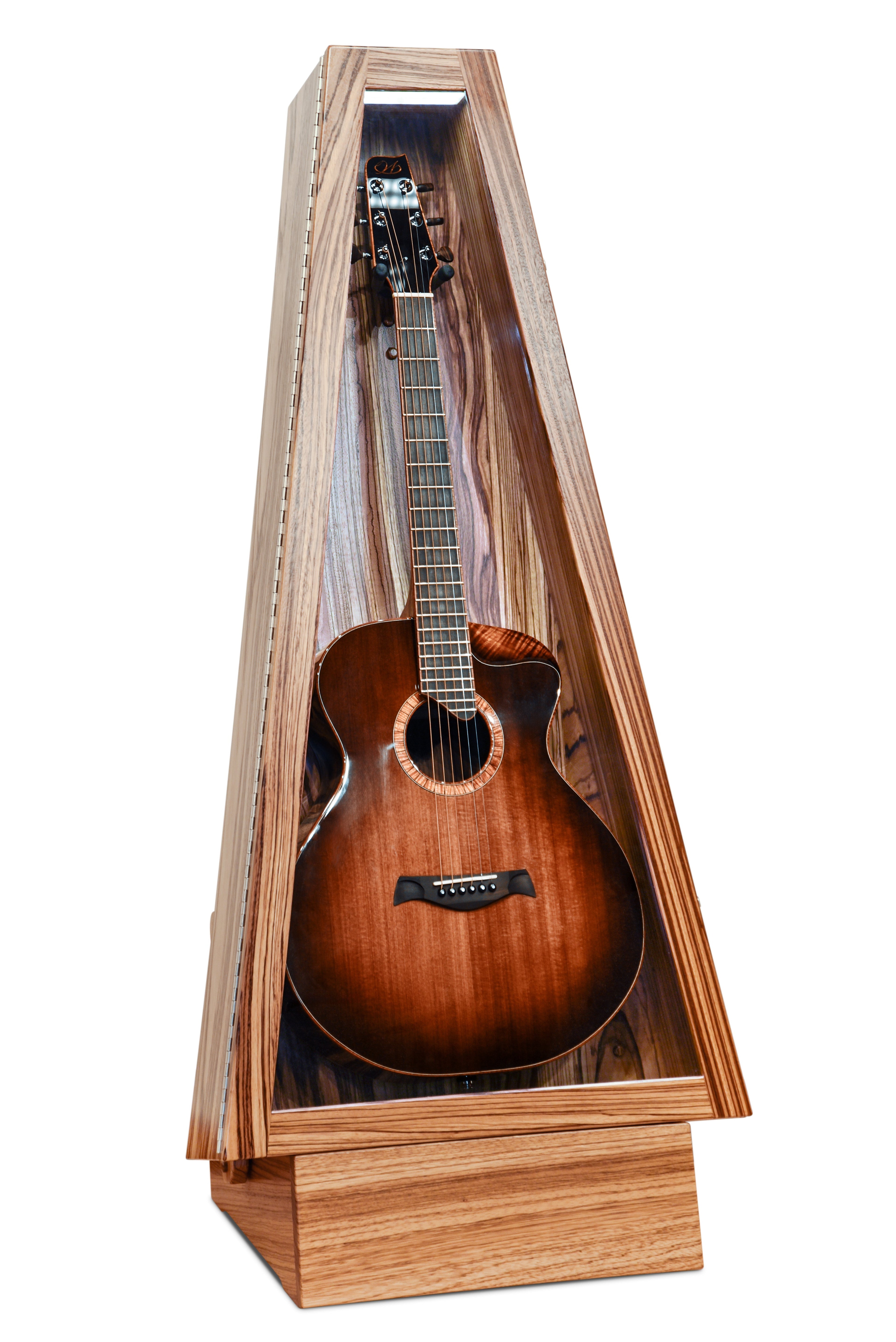 ClimaStand Triangle Humidor with Base - Zebrawood Acoustic Remedy Cases