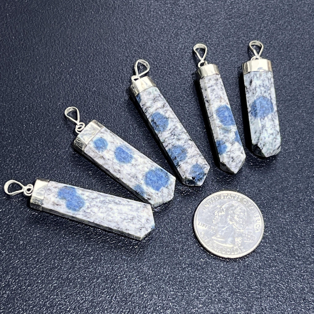 K2 Jasper Crystal Point Pendant (925 Sterling Silver) Faceted Gemstone Jewelry Necklace Supply Amazing Crystals