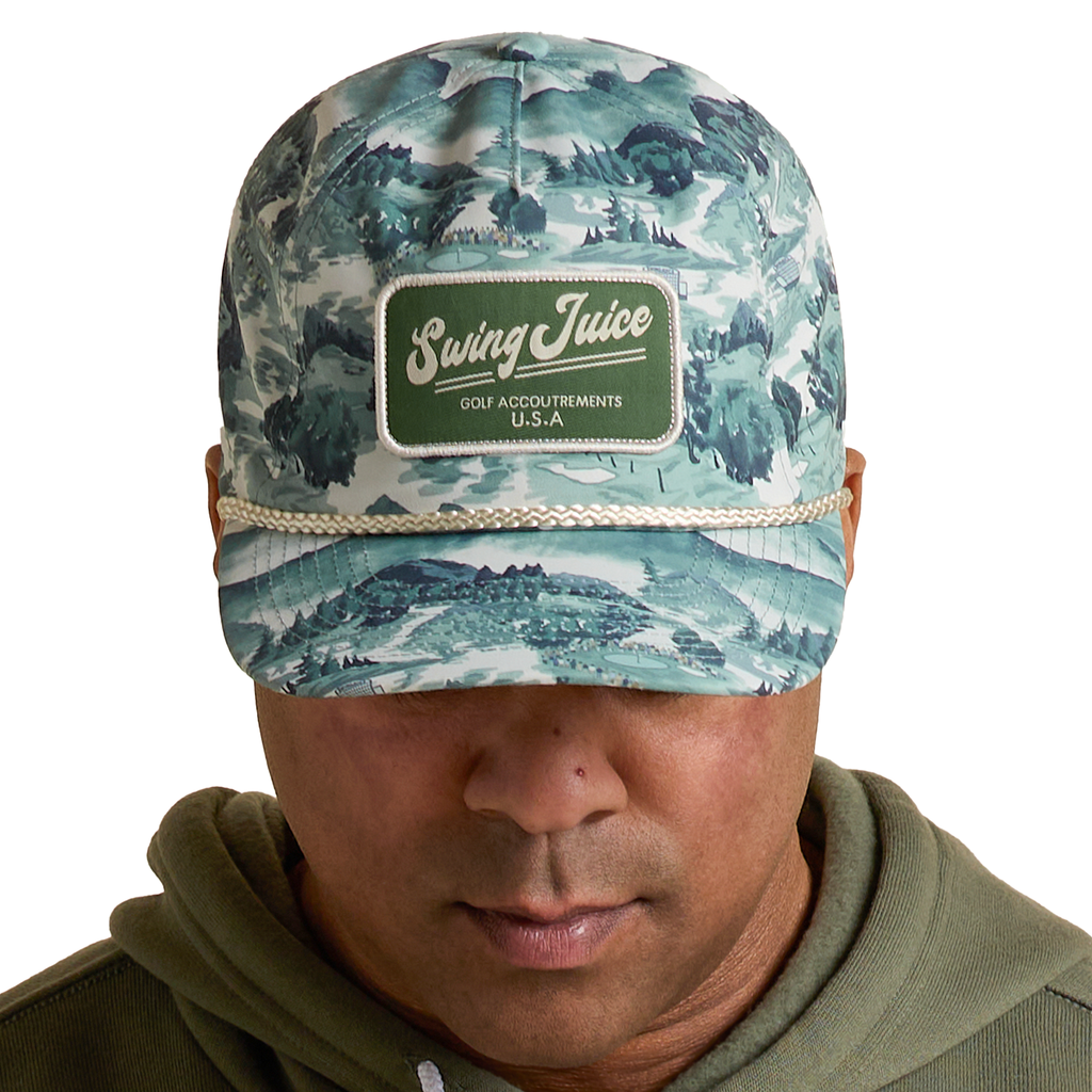 Golf Georgia Landscape Unisex Rope Hat Green O/S SwingJuice LLC