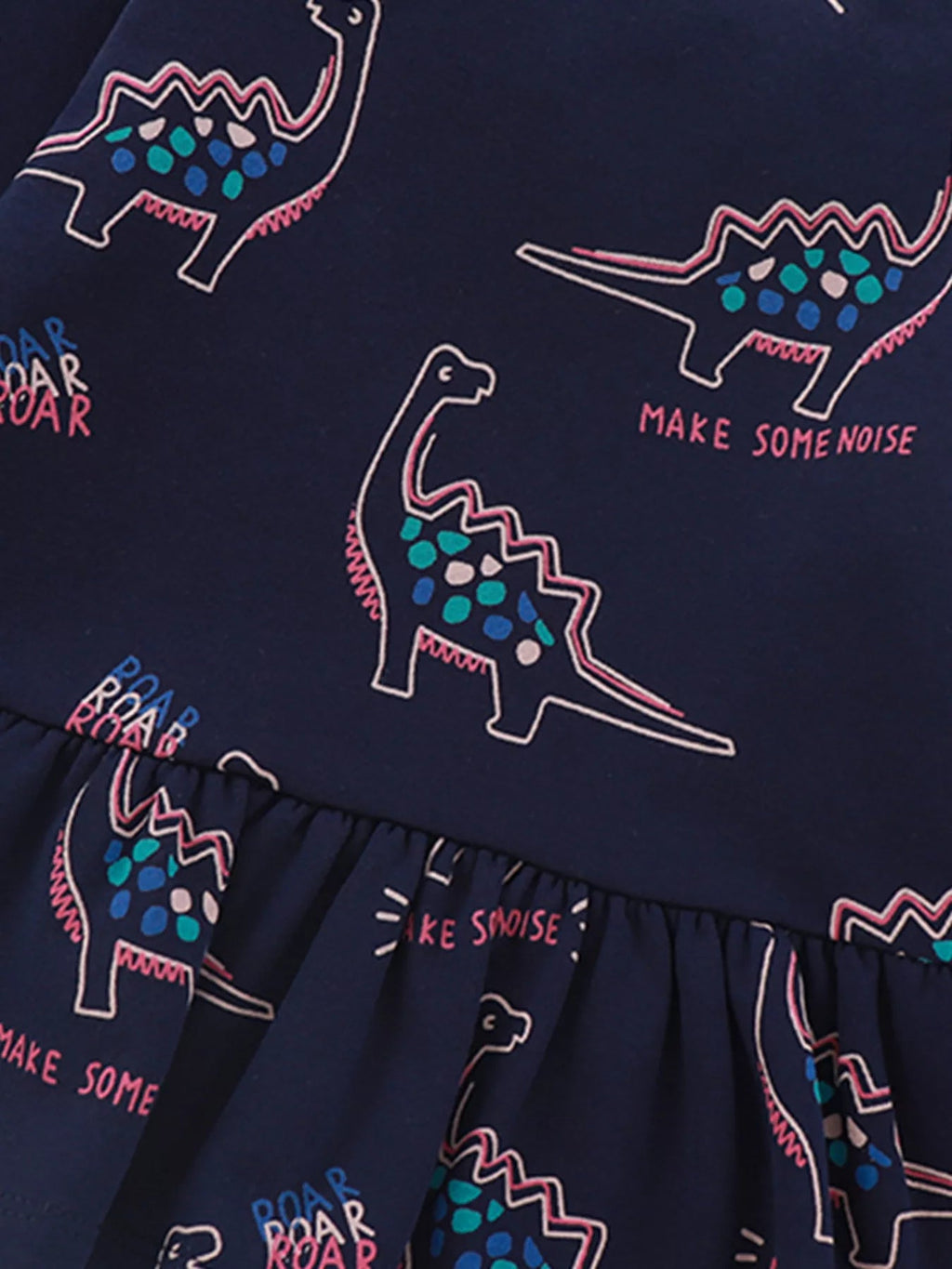 Girls and Toddler Girls Dinosaur Print Ruffle Hem Sweatshirt NicholesGifts