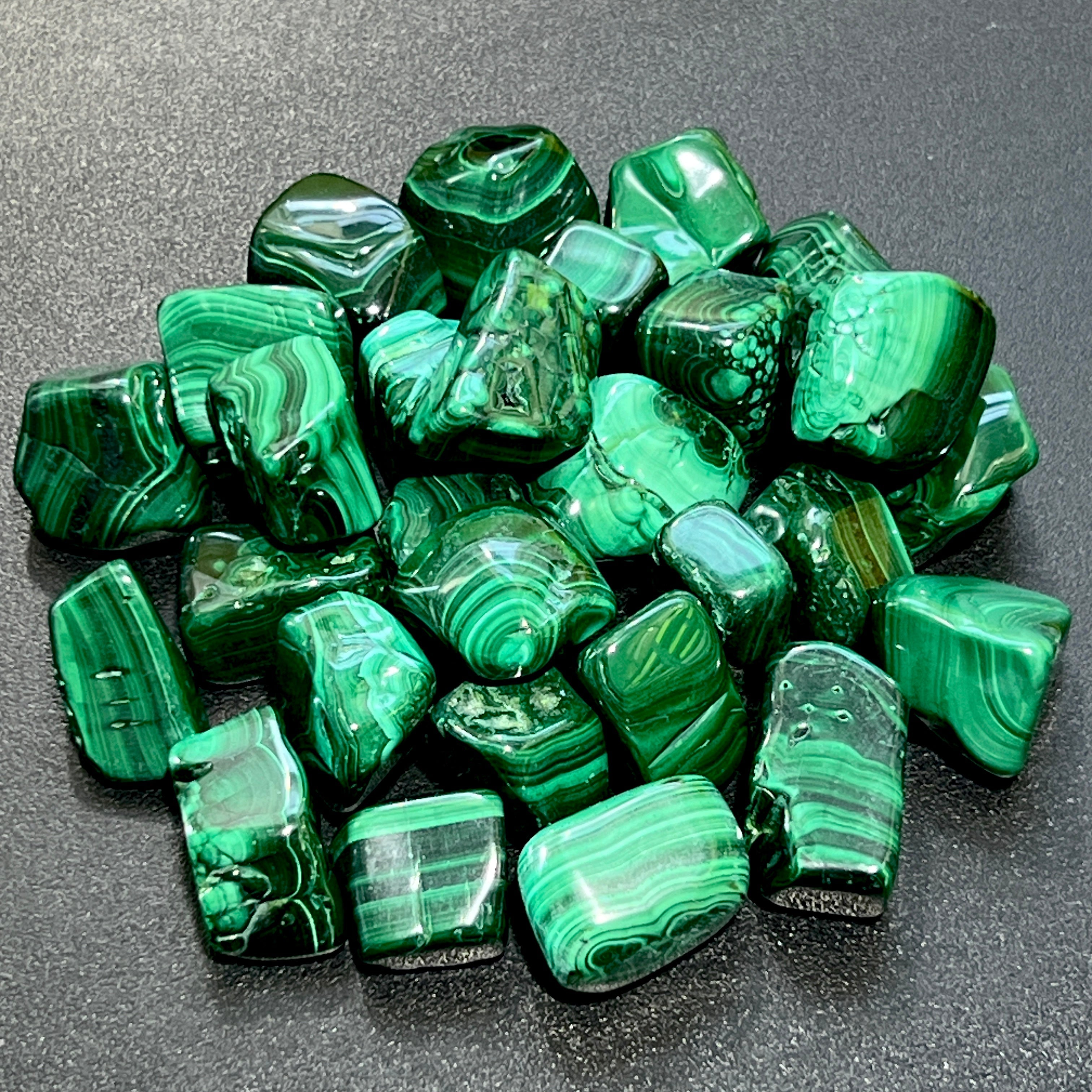 Malachite Tumbled (3 Pcs) Polished Natural Gemstones Healing Crystals And Stones Amazing Crystals