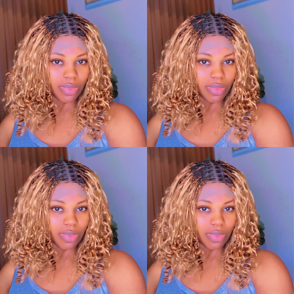 Honey blonde short boho braids HOL stores