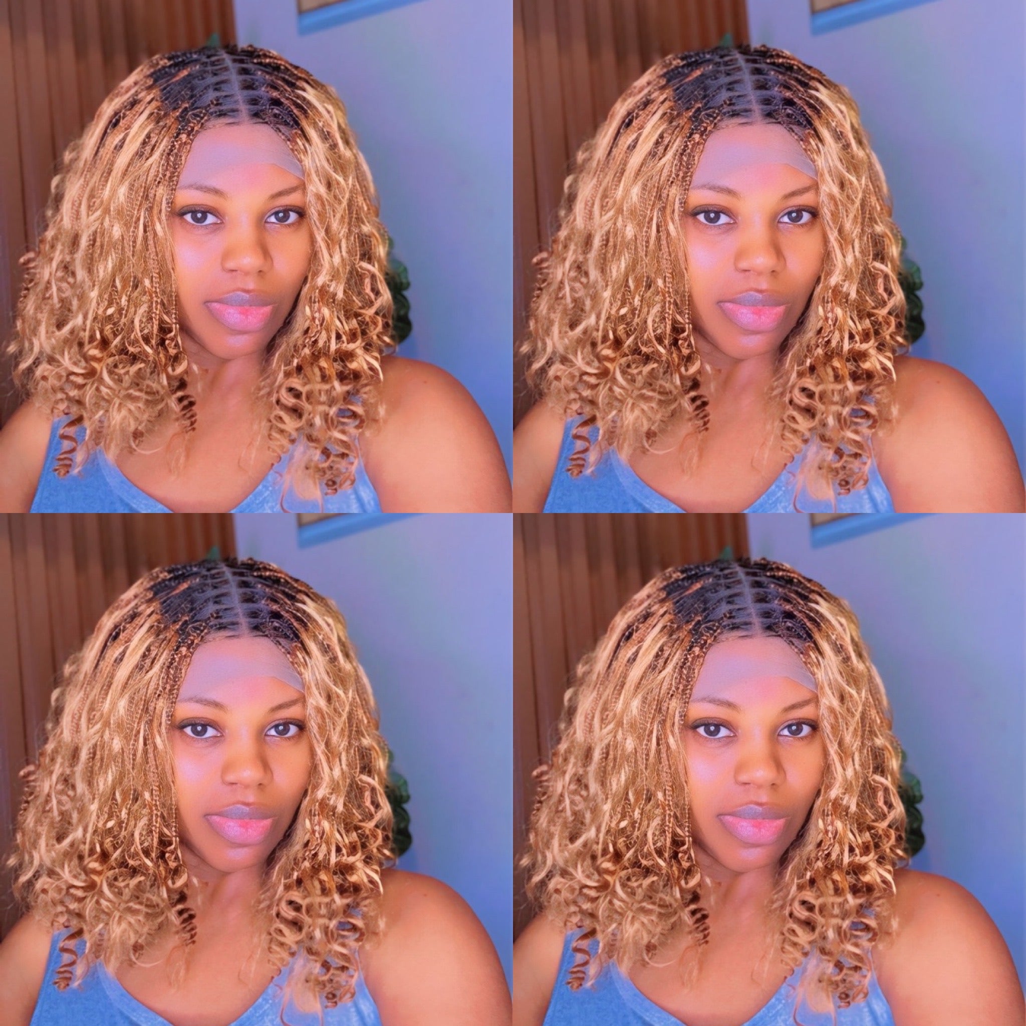Honey blonde short boho braids HOL stores