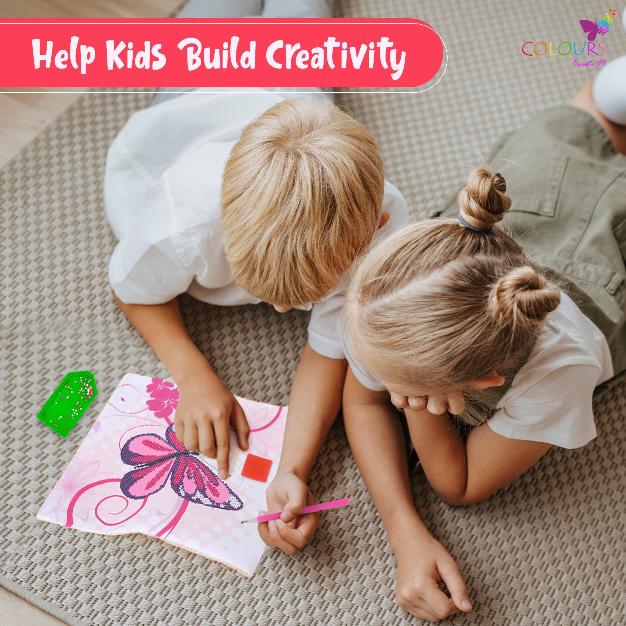 Diamond Art Pillowcase Kit - Butterfly Colours Crafts