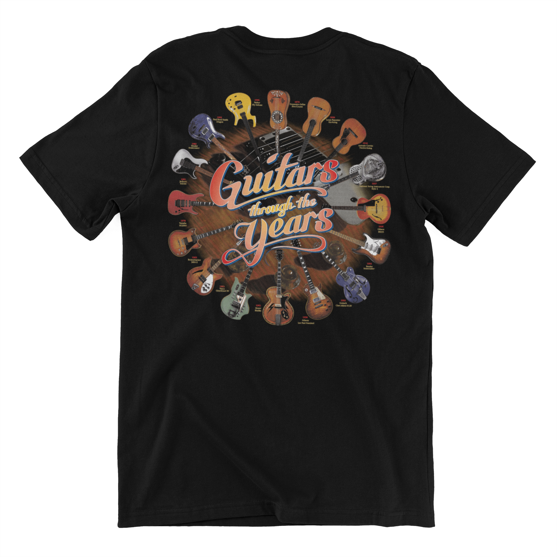 Guitars Thru The Years Music T-Shirt Taboo
