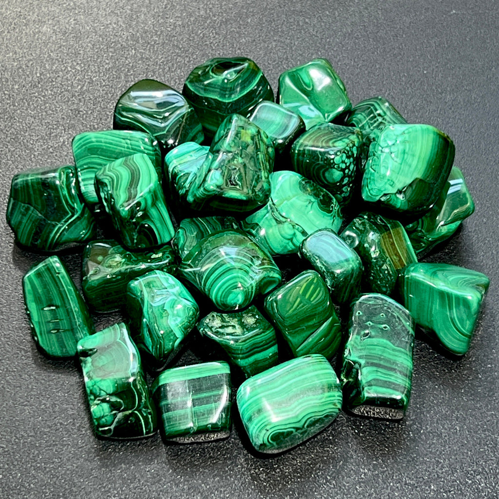 Malachite Tumbled (1/2 lb) 8 oz Bulk Wholesale Lot Half Pound Polished Natural Gemstones Healing Crystals And Stones Amazing Crystals