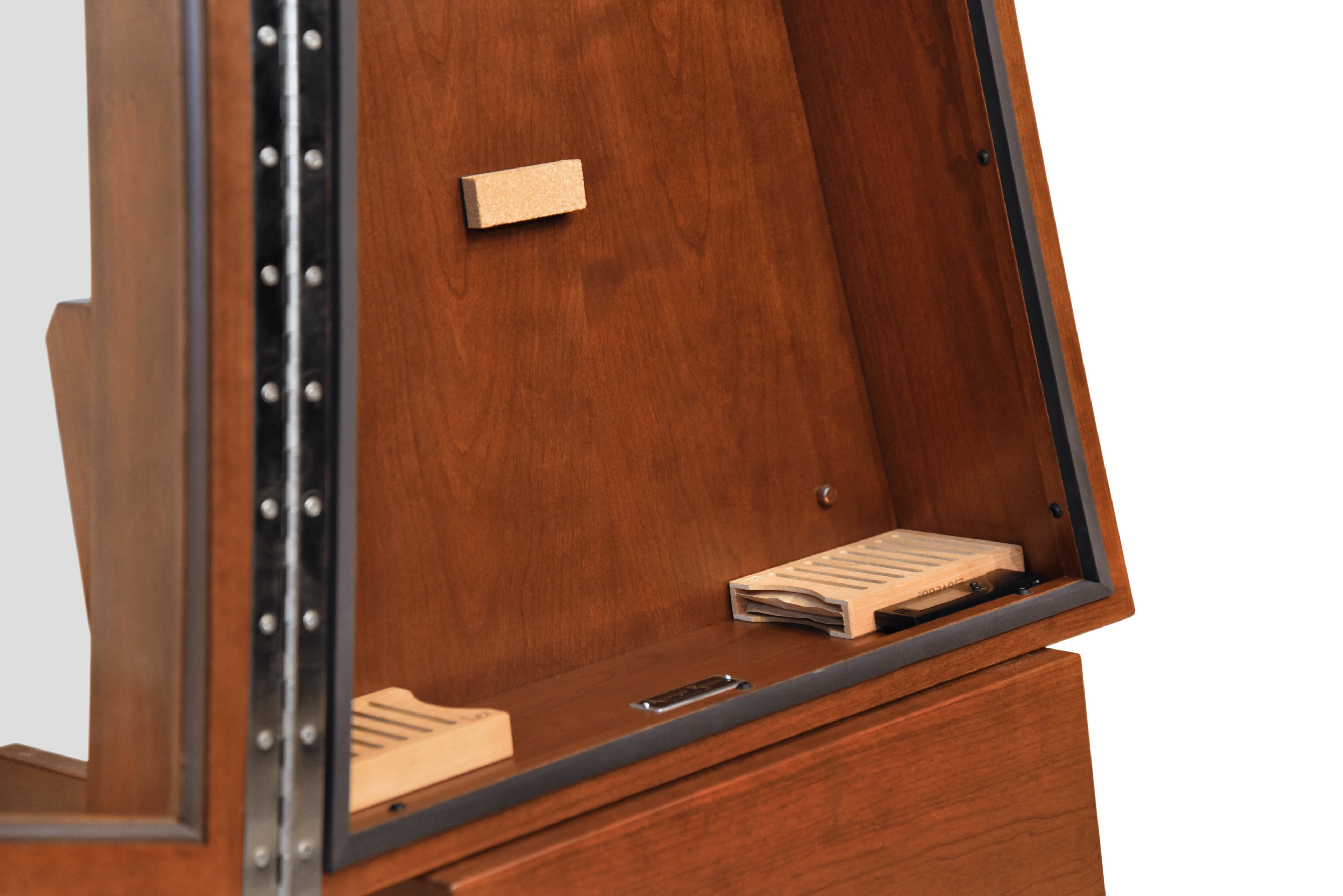 ClimaStand Triangle Humidor with Base - Cherry with Acres Stain Acoustic Remedy Cases