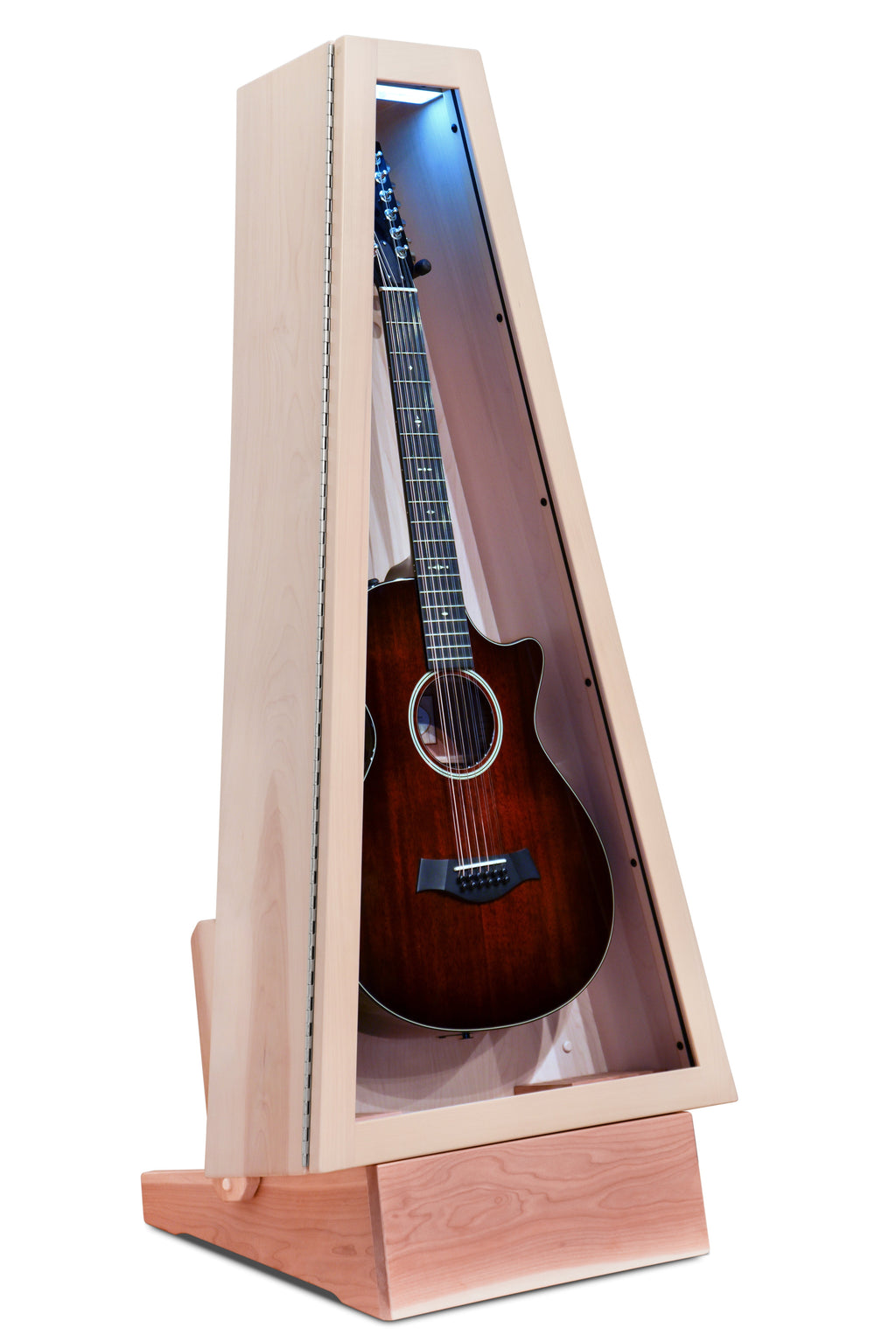 ClimaStand Triangle Humidor with Base - Birch with Campbell White Stain Acoustic Remedy Cases