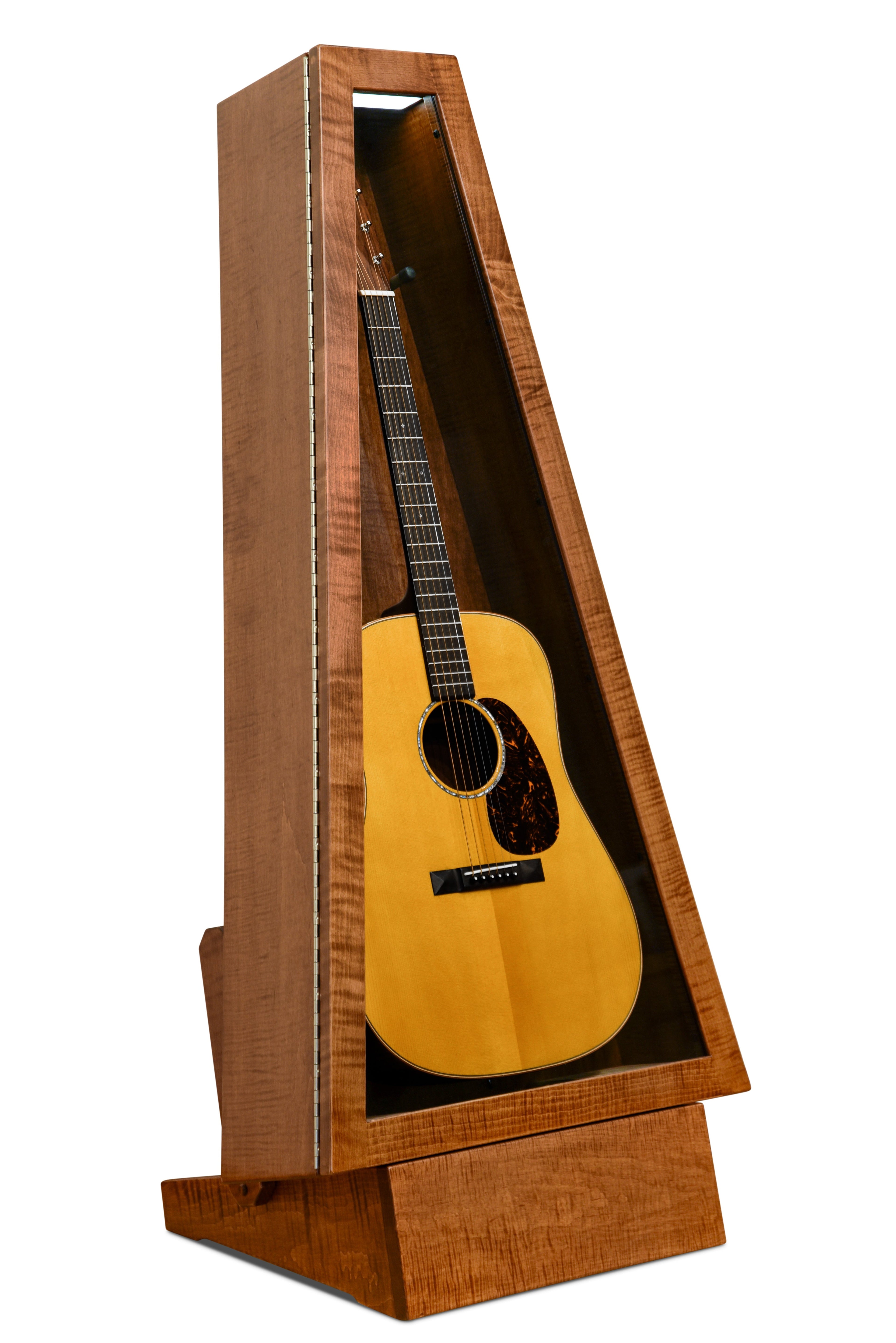 ClimaStand Triangle Humidor with Base - Flamed Maple with Boston Stain Acoustic Remedy Cases