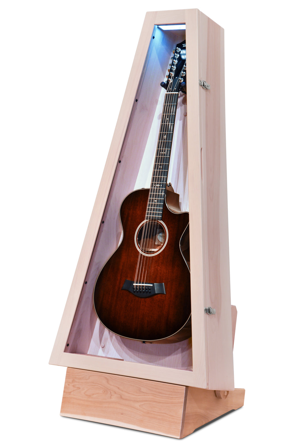 ClimaStand Triangle Humidor with Base - Birch with Campbell White Stain Acoustic Remedy Cases