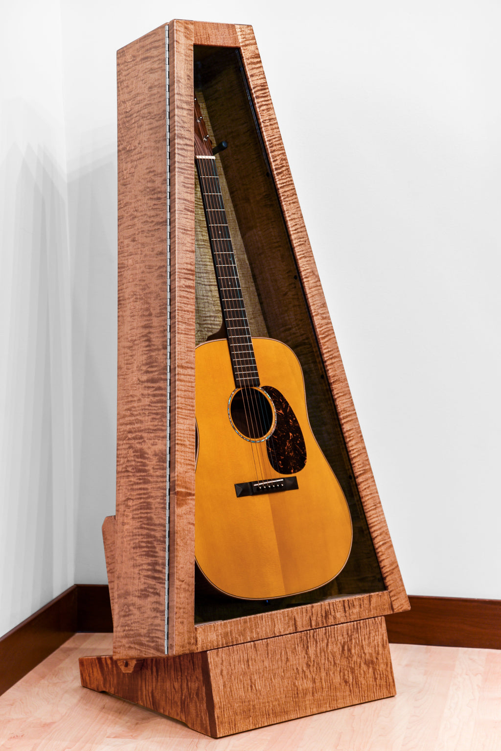 ClimaStand Triangle Humidor with Base - Flamed Maple With Provincial Stain Acoustic Remedy Cases
