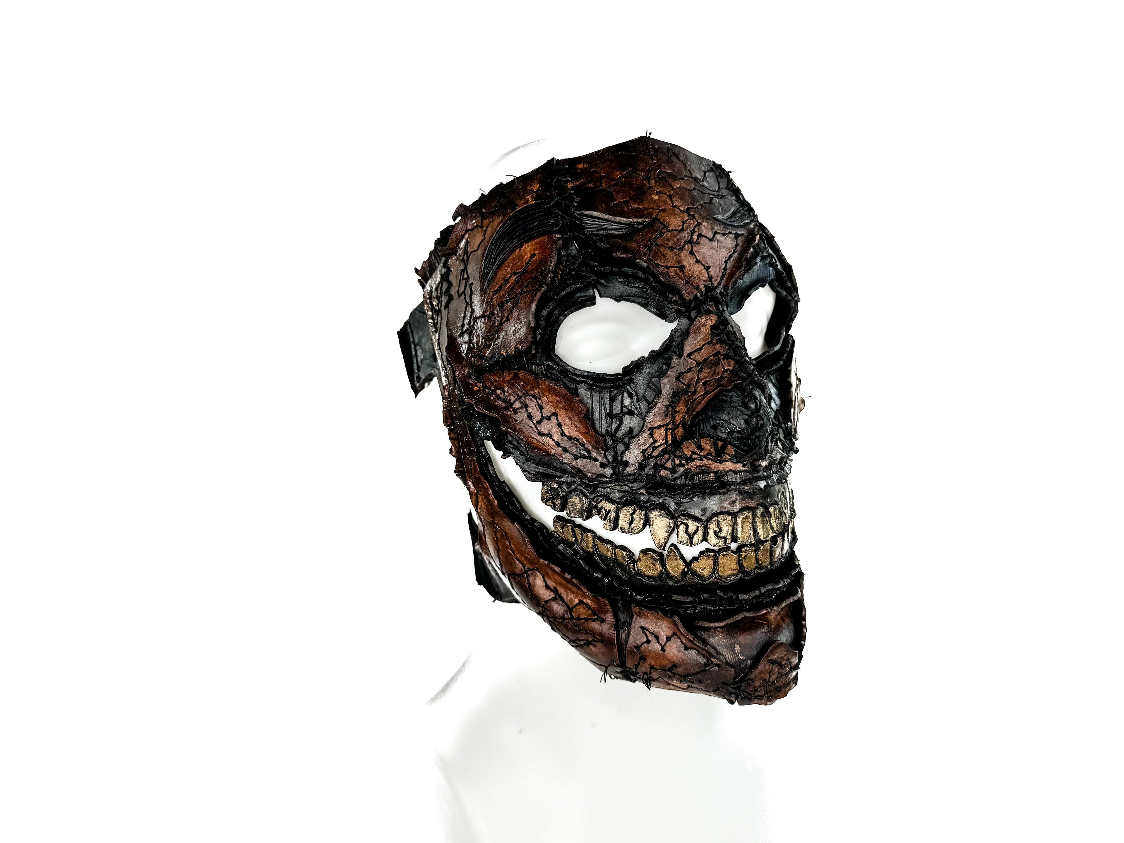 Genuine Leather Mask - GigaMyme Leatherface Edition - Handmade Mime Full Face Cover for Halloween, Performance or Cosplay Costume Rockwell Masks