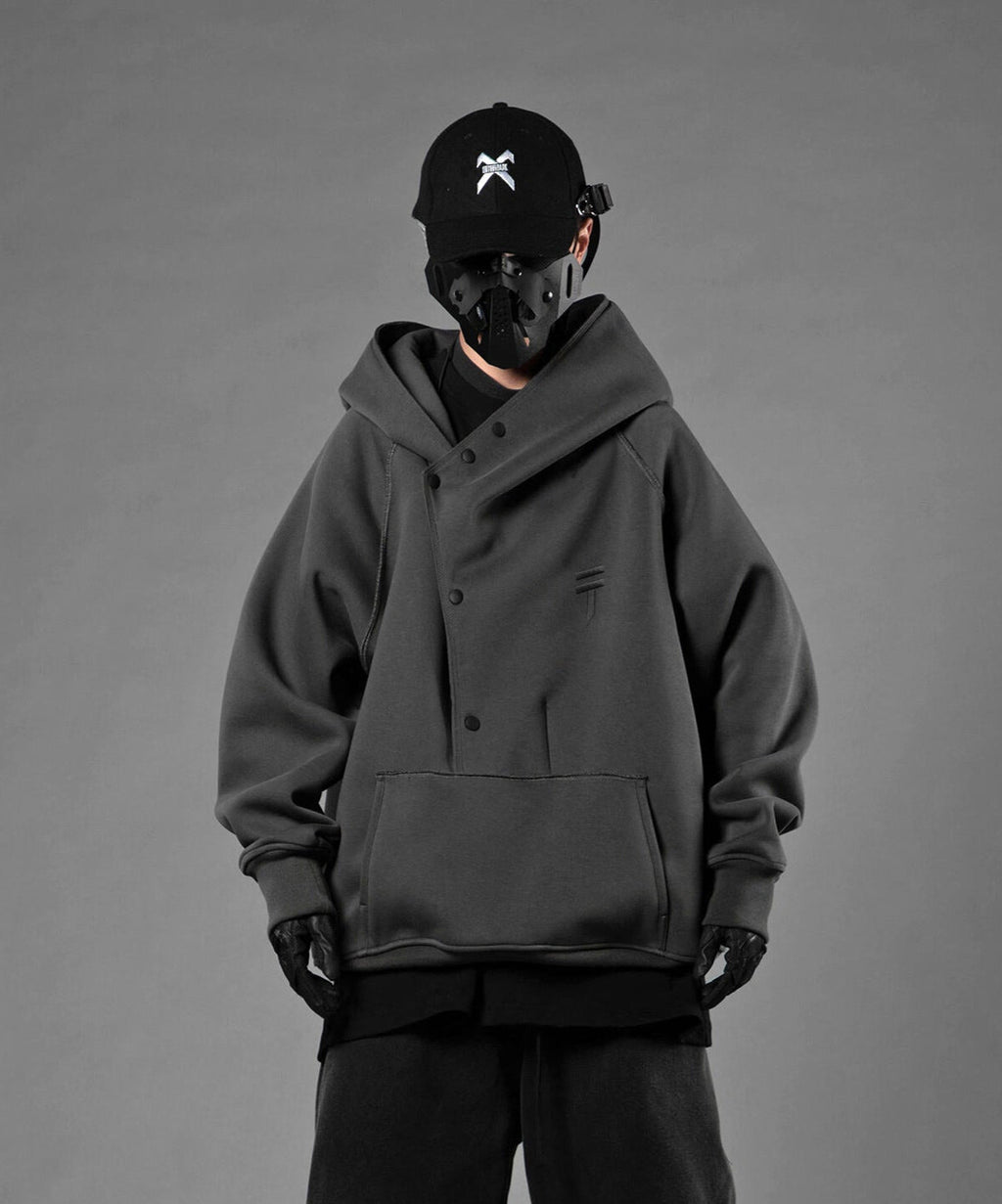 HiH38 Grey Layered Hoodie Niepce