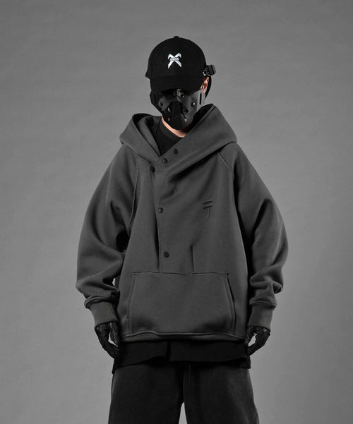 HiH38 Grey Layered Hoodie Niepce