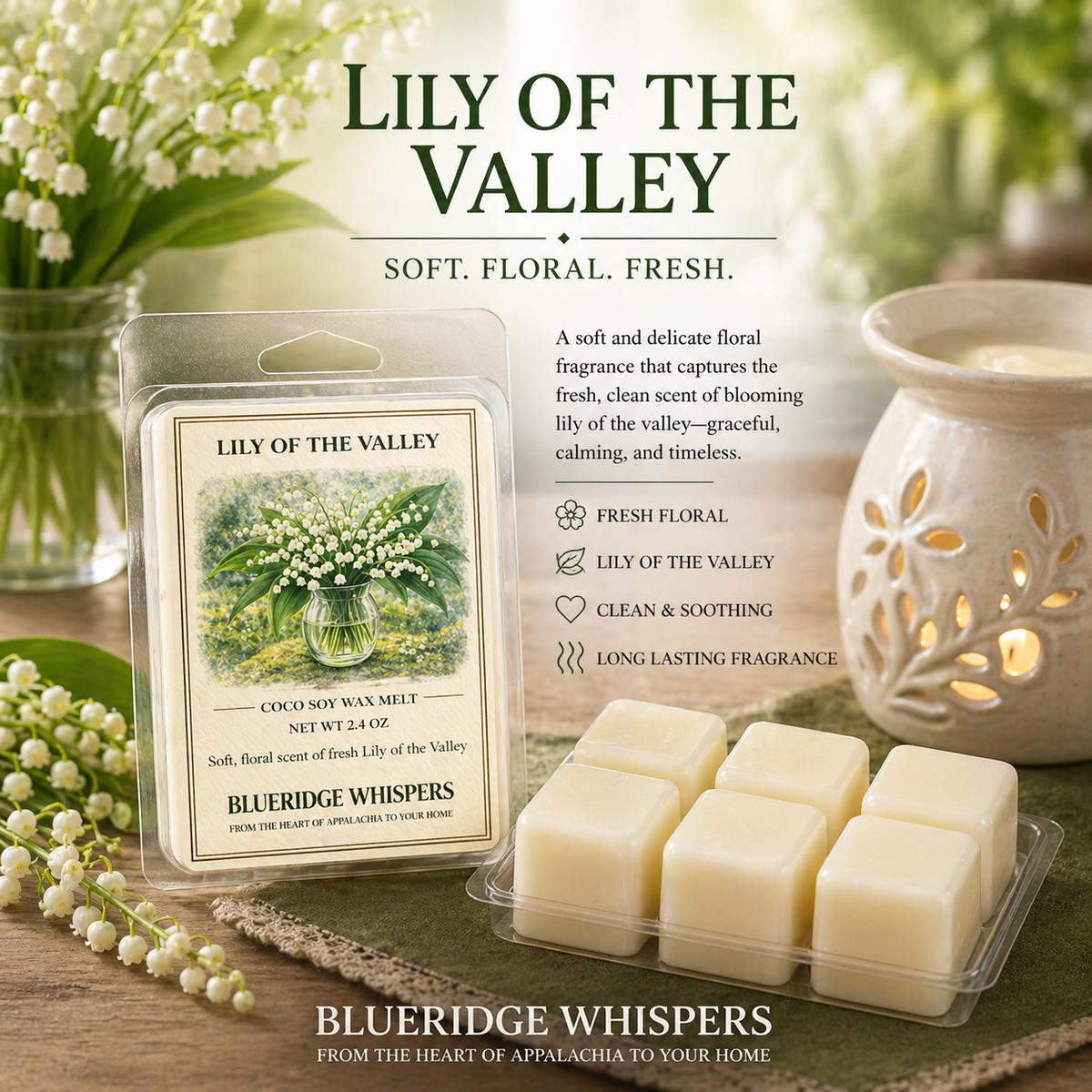 Lily of The Valley Wax Melts Blue Ridge Whispers