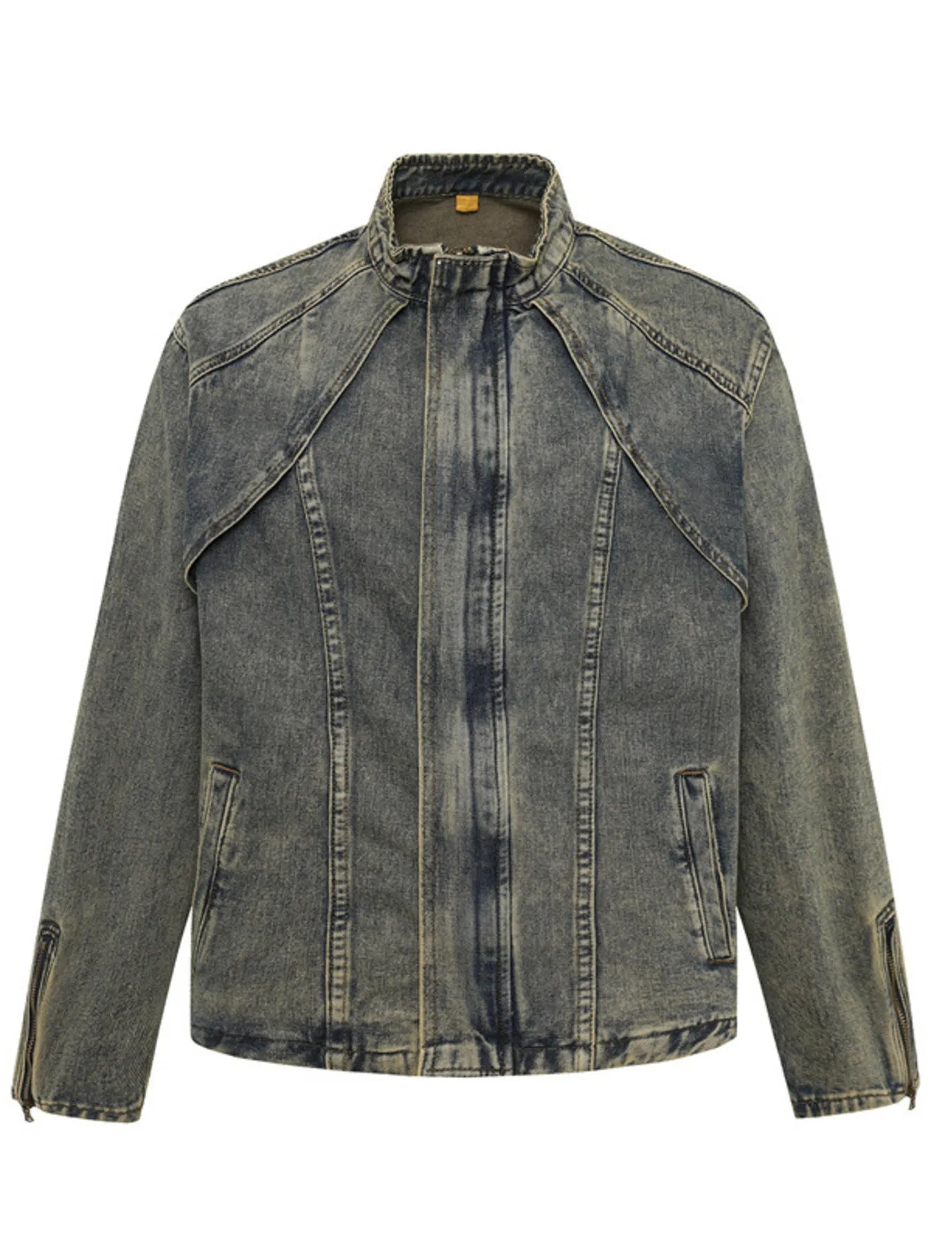 Men's Plus Size Zip Up Long Sleeve Denim Jacket NicholesGifts