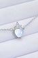 925 Sterling Silver Moonstone Heart Pendant Necklace