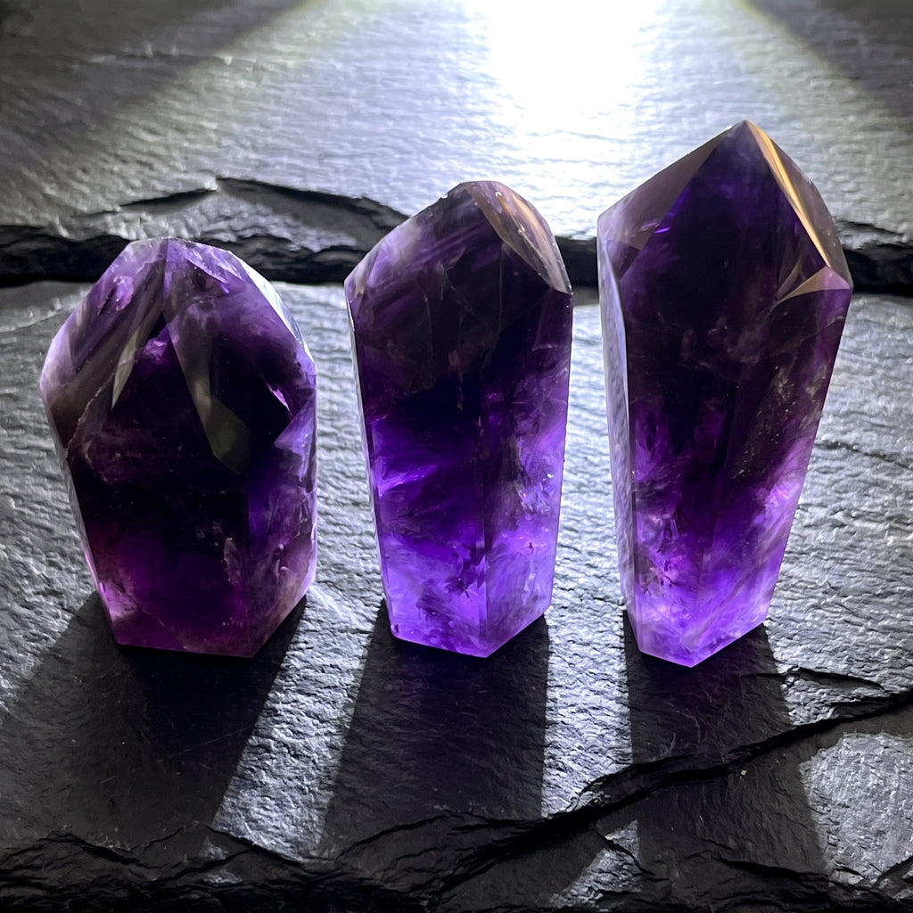 Large Dark Amethyst Crystal Faceted Standing Tower Carving Amazing Crystals