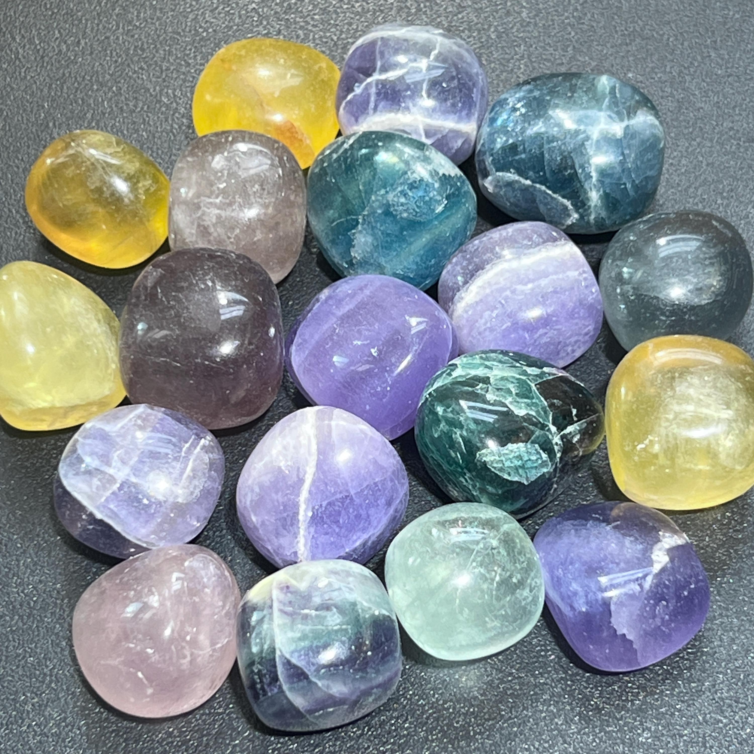 Fluorite Crystal Multi-Colored Tumbled Stones (By The Piece or Pound) Wholesale Amazing Crystals