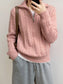 Cable-Knit Half Zip Long Sleeve Sweater