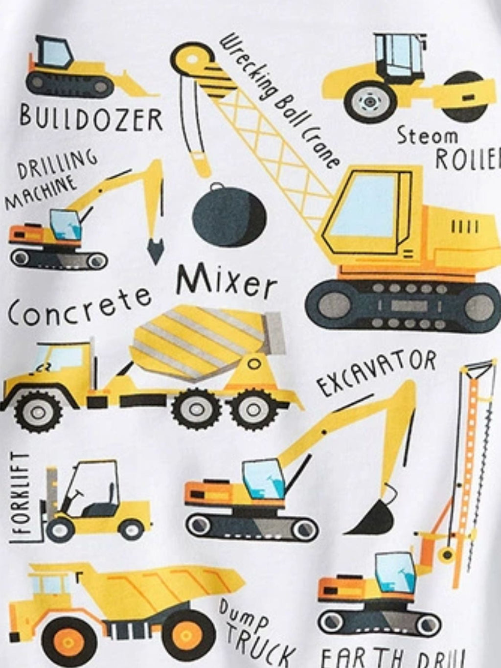 Toddler Boys and Boys Construction Vehicle Crew Neck Short Sleeve T-Shirt NicholesGifts