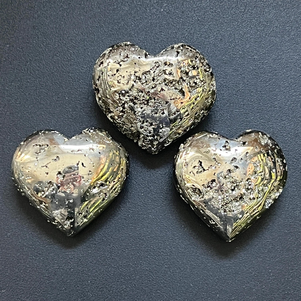 Large Iron Pyrite Druzy Crystal Puffy Heart Polished Carving Wholesale Fools Gold Amazing Crystals