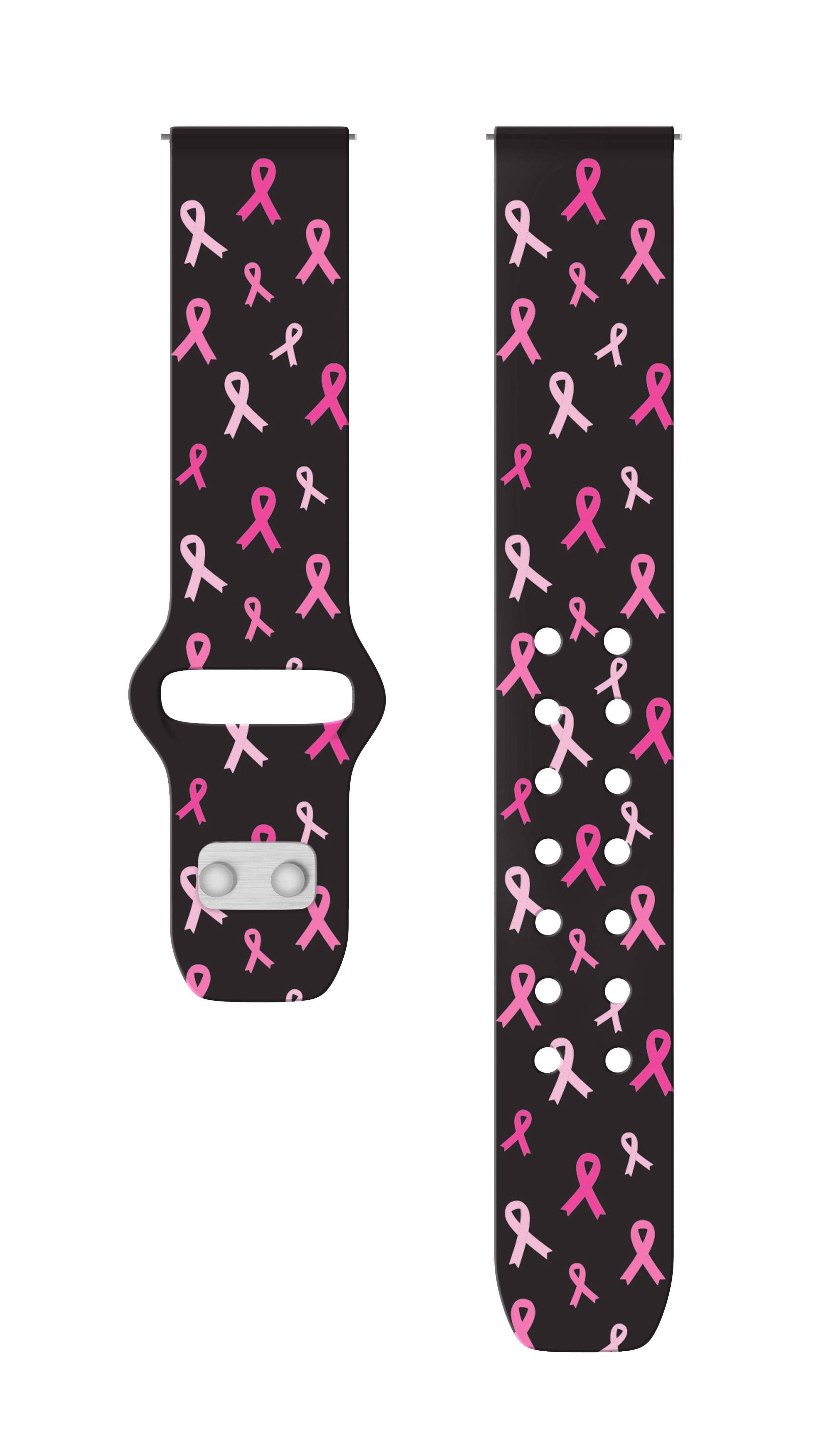 Breast Cancer Awareness HD  Watchband for Samsung, Garmin, Fossil, and More Affinity Bands