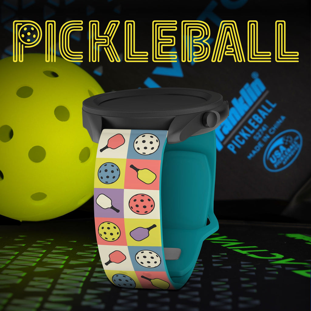 Pickleball HD  Watchband for Samsung, Garmin, Fossil, and More Affinity Bands