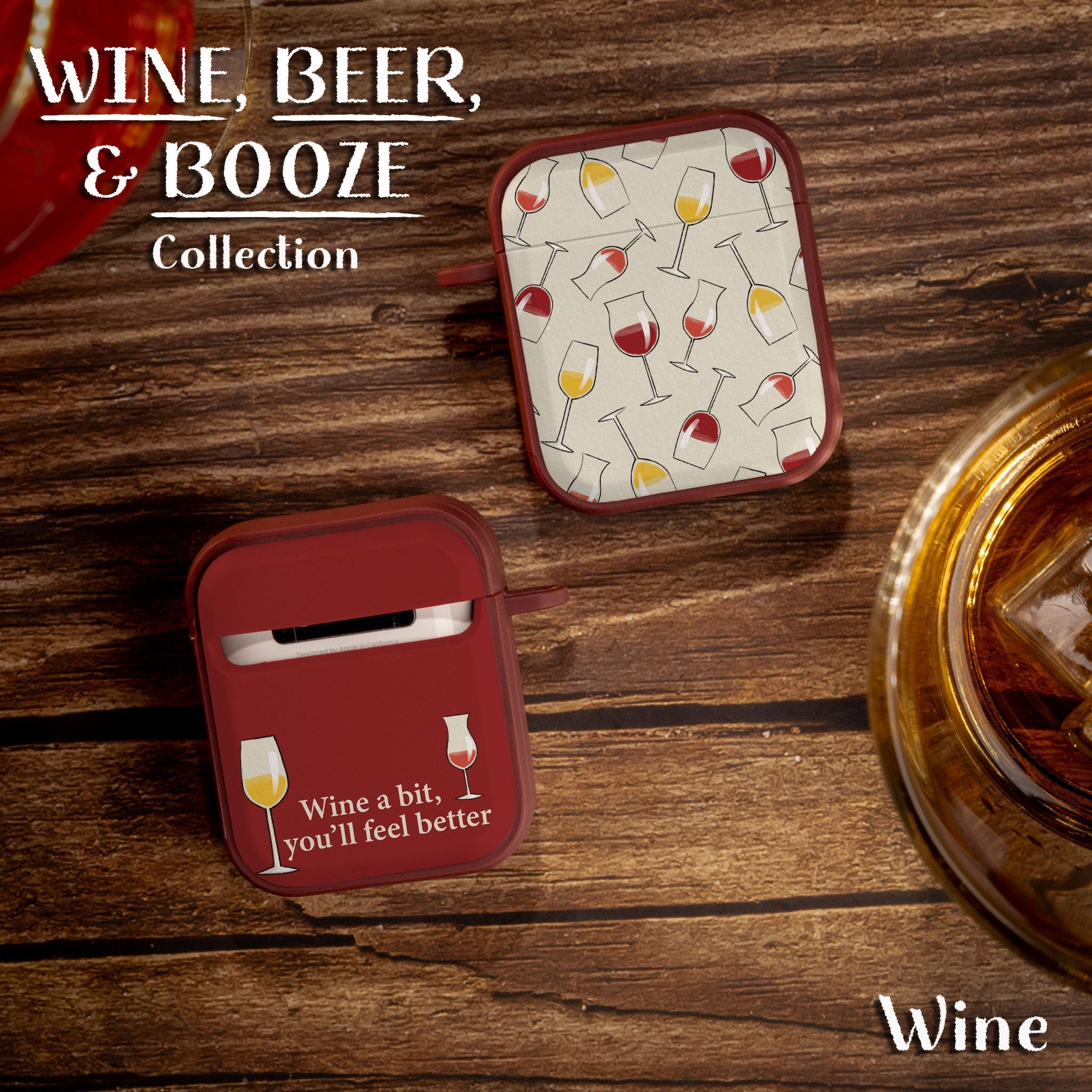 Wine, Beer, & Booze HDX Apple AirPods Gen 1 & 2 Case Cover Affinity Bands