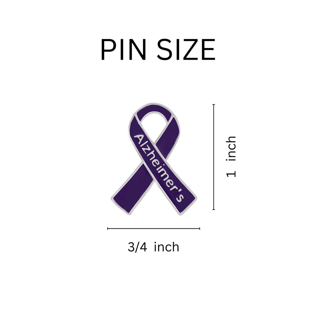 10 Pack Alzheimer's Awareness Ribbon Pins The Awareness Company