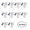 10 Pack Angel By My Side Dark Blue Ribbon Pins The Awareness Company