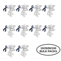10/25/50/100 Angel By My Side Dark Blue Ribbon Pins The Awareness Company
