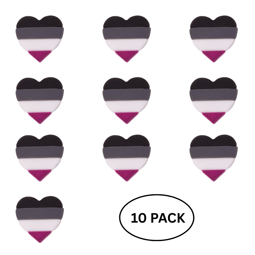 10 Pack Asexual Flag Heart Silicone Pins The Awareness Company
