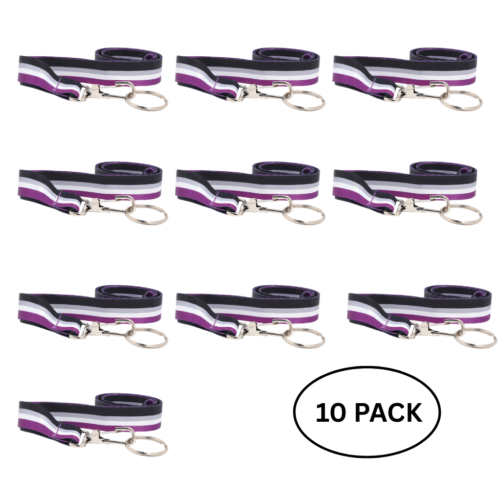 10 Pack Asexual Flag Lanyards The Awareness Company