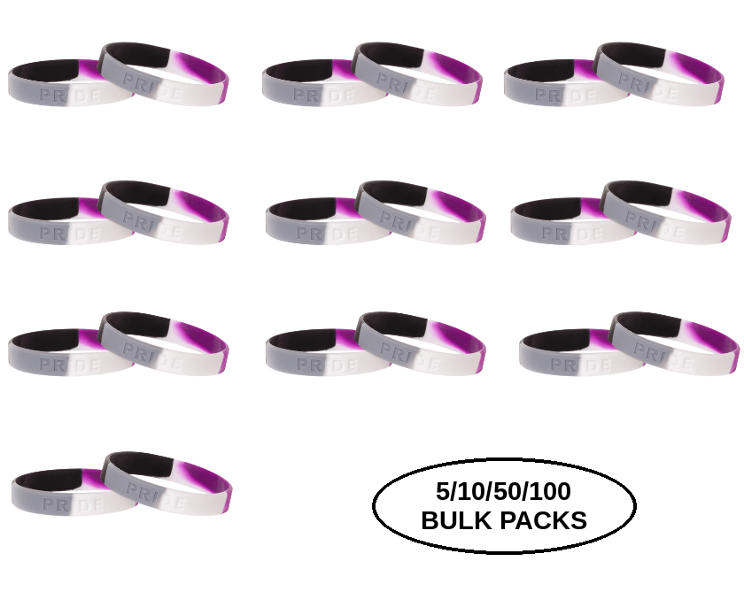 5/10/50/100 Asexual Silicone Bracelets The Awareness Company