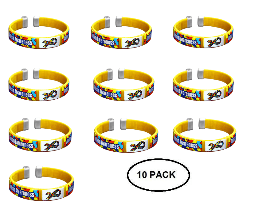 10 Pack Autism Awareness Bangle Bracelets The Awareness Company