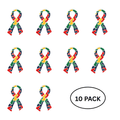 10 Pack Autism Awareness Ribbon Flat Pins The Awareness Company